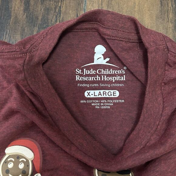 St. Jude Size XL Gingerbread Man Winter Christmas Long Sleeved T-Shirt NWOT - Picture 5 of 6